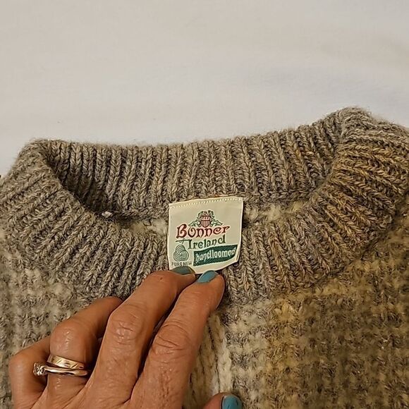 Vintage bonnet Ireland handloomed wool sweater small - Picture 3 of 11